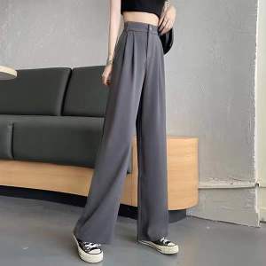 Ginza6 Women Korean Wide Leg Casual High Waist Pants