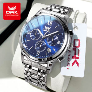 OPK Original Brand Mens Watches Fashion Luxury Quartz Movement Stainless Steel Watch For Men Waterproof Luminous Date Casual Sports Clock