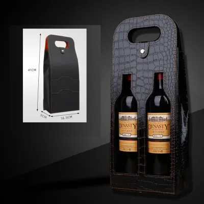 Luxury Portable Pu Leather Wine Bags Red Wine Bottle Packaging Case Gift Storage Boxes bag Handle Bar Accessories