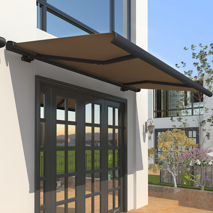 Electric sunshade folding telescopic awning villa exposed balcony ...