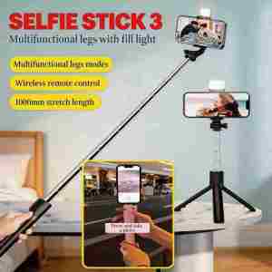 Phone Tripod Selfie Stick with Ring Light Multifunctional Portable Adjustable Smartphone Camera Stand