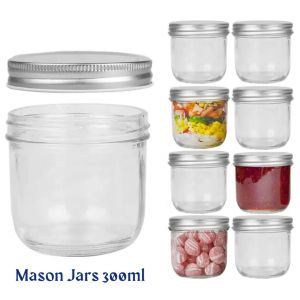 Glass Mason Jars 300ml Perfect size for Overnight Oats
