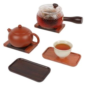 SPARAK Gỗ Đế lót ly Chịu nhiệt Chống trượt Tấm cách nhiệt Bền bỉ Bề nhẵn mịn. Tấm lót trà Lễ trà đạo Kung Fu