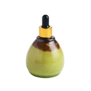 FOUNDTWO Colorful Sealed Women Beauty Salon SPA Supplies Empty Vintage Sample Vial Storage Jar Aromatherapy Diffuser Refillable Bottles Essential Oil Bottle Ceramic Dropper Bottles