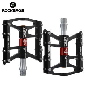 Leo Núi RockBros Bàn Đạp Xe Đạp Đi Xe Đạp Hợp Kim Nhôm Siêu Nhẹ 4 Vòng Bi Bàn Đạp Xe Đạp Leo Núi Bicicleta Bàn Đạp Xe Đạp Flat BMX