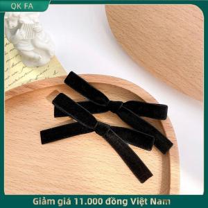 QK FA ✨ 2 cái kẹp tóc nơ nhung cổ điển màu trơn phong cách Hàn Quốc kẹp tóc dễ thương kẹp bên Phụ kiện tóc barrettes ngọt ngào mát mẻ cho nữ