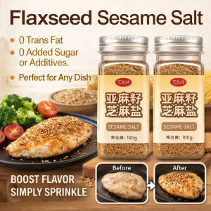 Natural Flaxseed Sesame Salt Healthy Seasoning Rich in Omega-3 and Calcium Cooking Garnish Topping
