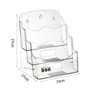 Book Holder Brochure Display Stand or Wall Mount 3 Tier Magazine Holder Clear Stands for Display