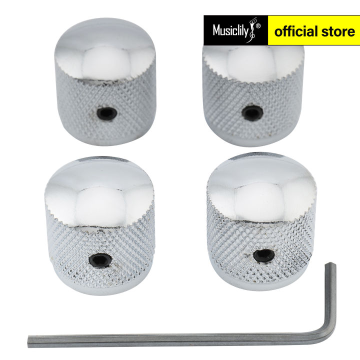 Musiclily Metric Heavy Metal Knurled Dome Knobs with Screw Set for