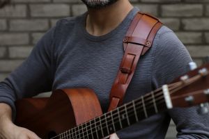 JAYA LEATHER tali gitar kulit buatan tangan full handmade premium quality.jk.gt01