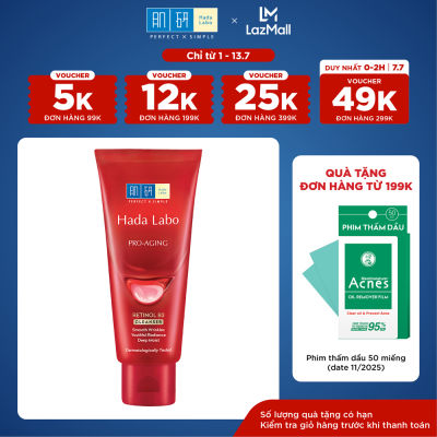 Sữa rửa mặt cải thiện dấu hiệu lão hóa dạng kem Hada Labo Pro-Aging Retinol B3 Cleanser 80g