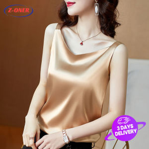 Z-ONER Womens Tanks & Camisoles Ice Silk Sleeveless Vest V-neck Camisoles