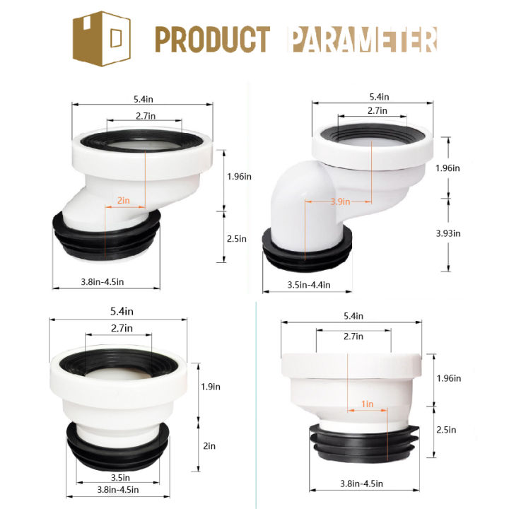 DirerxaMY] Universal Offset Toilet Flange Extension Drain Pipe, Sink