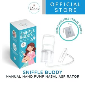 Sniffle Buddy Manual Hand Pump Nasal Aspirator for Baby and Toddler (Nasal Suction) - WITH FREE TRAVEL POUCH!