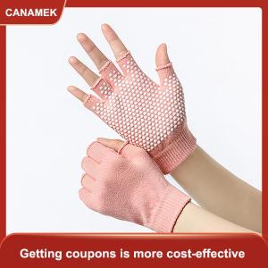 【CANAMEK】 Phụ Nữ Không-Trượt Găng Tay Yoga Thoáng Khí Tập Thể Dục Pilates Nửa Ngón Tay Găng Tay Thể Thao Ngoài Trời Đi Xe Đạp Câu Cá Tập Thể Dục Găng Tay Cho Phòng Tập Thể Dục