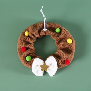 【Option World】ปลอกคอสัตว์เลี้ยง คริสต์มาส ผ้าพันคอแมวสุนัข ผ้านุ่ม ระบายอากาศดี เหมาะสำหรับสุนัขและแมว