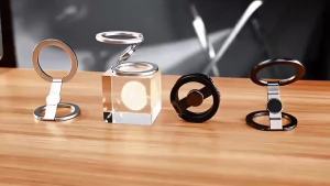 Cross-border Hot Sale Compatible with Apple magsafe Magnetic Phone Holder Double-Sided Magnetic Metal Car Mount Foldable Stand