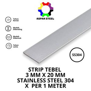 Strip tebel 3mm x 20mm stainless steel 304