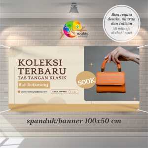 Cetak Spanduk Banner Cokelat Modern Tas Wanita