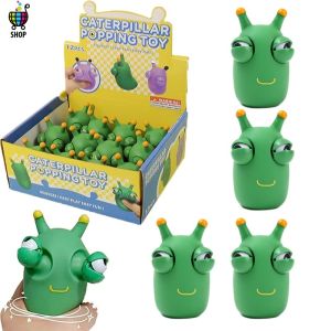 1 PC Funny Green Eye Caterpillar Pinch Toys Eyeball Burst Squeeze Toy Adult Kids Stress Relief Fidget Toy Creative Decompression Toy