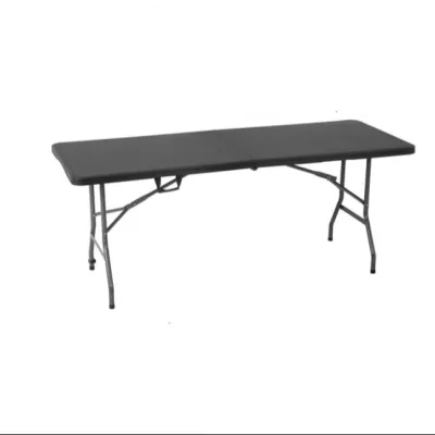 KIMDELIN Foldable Table 6ft Plastic Folding Table Portable Heavy Duty Dining Table with Lock Function & Carrying Handle Outdoor Indoor Foldable White Table for Camping Party Picnic