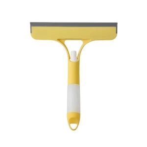 3 in 1 Multifunctional Water Spray Window Scraper Brush Silicone Squeegee Cleaning Tools Hangable Window Cleaning Brush with Sprayer Mirror Glass Household Clean Tools T-shaped Wiper Water