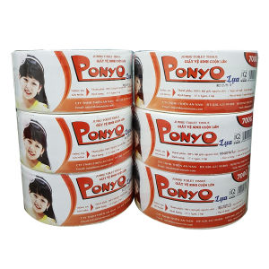 Combo 6 cuộn giấy vệ sinh cuộn lớn 700g Ponyo - Lụa