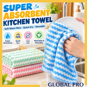 Kitchen Towel Microfiber Super Absorbent Dishtowels Tuala Lap Pinggan Quick Dry Cleaning Wipes Kain Lap 抹布 Napkin Cloths