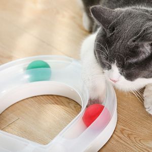 DGFDF ตลก รางเล่นแมว รูปทรง 8 ดีไซน์อุโมงค์ ของเล่นแมวแบบโต้ตอบ ท่อแมว ทนทาน แผ่นเสียงสำหรับสัตว์เลี้ยง ออกกำลังกาย