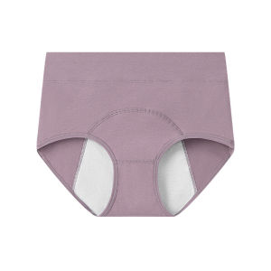 KUCHAR กางเกงชั้นในช่วงมีประจำเดือนทางสรีรวิทยาผ้าฝ้ายเอวสูงสำหรับผู้หญิงกางเกงในอนามัยควบคุมหน้าท้องขนาดพิเศษชุดชั้นในกันรั่ว