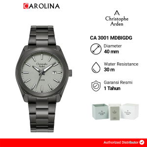 Jam Tangan Pria Christophe Arden CA 3001 MDBIGDG Dark Grey Dial Black Stainless Steel Strap