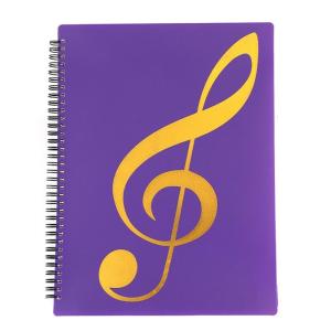 A4 Music Binder Sheet Music Folder Spiral-Bound File Document Folder 40 Pages for Women Men Student School Office Home