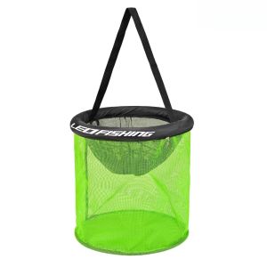BLACKON Bait Container Floating Fish Basket Durable Mesh Drawstring Closure Live Fish Net Portable 25/35cm Fishing Bait Basket Shrimp Keeper