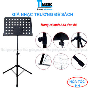 Giá nhạc trường để sách màu đen | Thiết kế chắc chắn | Chân ba chân | Điều chỉnh độ cao | Hàng có xuất hóa đơn đỏ