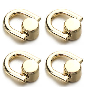 4 ชิ้นโลหะ D-ring กระเป๋าจับโซ่ตะขอกระเป๋าด้านข้างคลิปสกรูหมุดย้ำกระเป๋าถือกับหัวเข็มขัดเชื่อมต่อหัวเข็มขัดกระบวนการ DIY