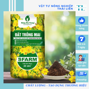 Đất trồng mai SFARM công thức chuyên biệt dành riêng cho mai - Bao 20dm3 - Đất sạch ngừa nấm dinh dưỡng cao cho cây mai