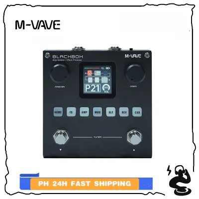​​M-VAVE Annblackbox Multi-Effects Pedal Blackbox- Guitar/Bass Amp Simulator W/80 รีเซ็ตได้ 6 FX & แบตเตอรี่ในตัว​​
