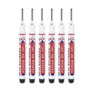6PCS 20mm Deep Hole Long Nib Head Markers Quick Drying Perforating Pen Waterproof Bathroom Woodwork