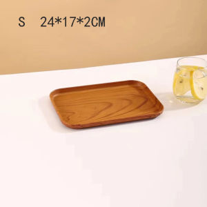 Storage Tray Wedding Party Wooden Kitchen Tool Desktop Cosmetic Organizer Fruit Pallet Wood Plate for Hotel Food Container Coffee Tea Breakfast Saucer