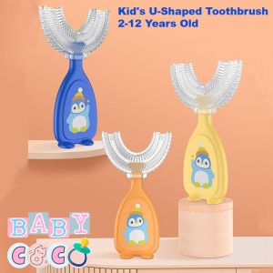 Baby Coco 360 Degrees kids U-shaped Toothbrush with Box Toddler Baby 2-12 Years Old Silicone Brush