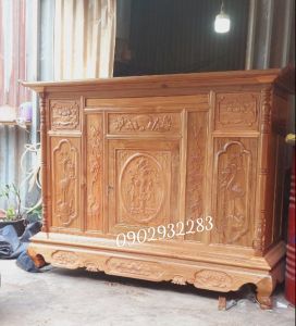 Tủ thờ tam đa loại lớnTủ thờ gỗ tràm nõi hàng dày loại 1