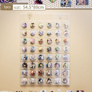 SR2N 42/48 Grids Display Rack Transparent Bar Badge Display Dust Bag  Large Capacity Card Keep Holder