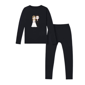 Joy Sana Stelan Wanita Kekinian Baju 1 Set Dan Celana Legging Motif Just Merried