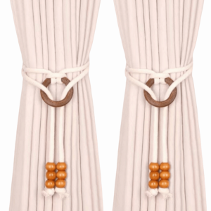 HCHC MALL 2Pcs Phong cách Boho Dây buộc rèm Được làm thủ công Tối giản Dây buộc rèm macrame Bắc Âu Dây bông Dụng cụ giữ rèm Phụ Kiện Rèm Cửa