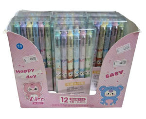Hộp 12 bút Gel bấm viết xong xóa được - Mực xanh