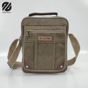 Tas Selempang Premium Evans Baepack Khaki / Tas kanvas Cowok Cewek  / Tas Bahu Pria Wanita / Tas Grosir Bandung