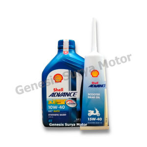 Oli Shell Advance AX7 Matic 10W40 0.8LT paket Oli Gear Shell 120ml