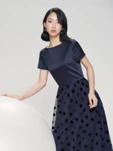 Đầm maxi tùng lưới | Mauve PolkaDot Tulle dress