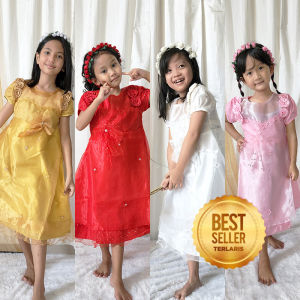 Baju Anak Cewek 2 Tahun 12 Tahun Kekinian Model Terbaru 2023 Gaun Anak Cewe 5 Thn Dress Pesta Mewah Gaun Anak Perempuan Korea Bahan Organdi KAP53