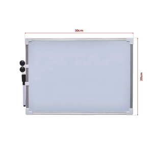 Whiteboard with Exquisite Corner Design for Better Product Protection. Available in 20cm x 30cm 25cm x 35cm and 30cm x 40cm sizes. Random Color of Magnet Button.